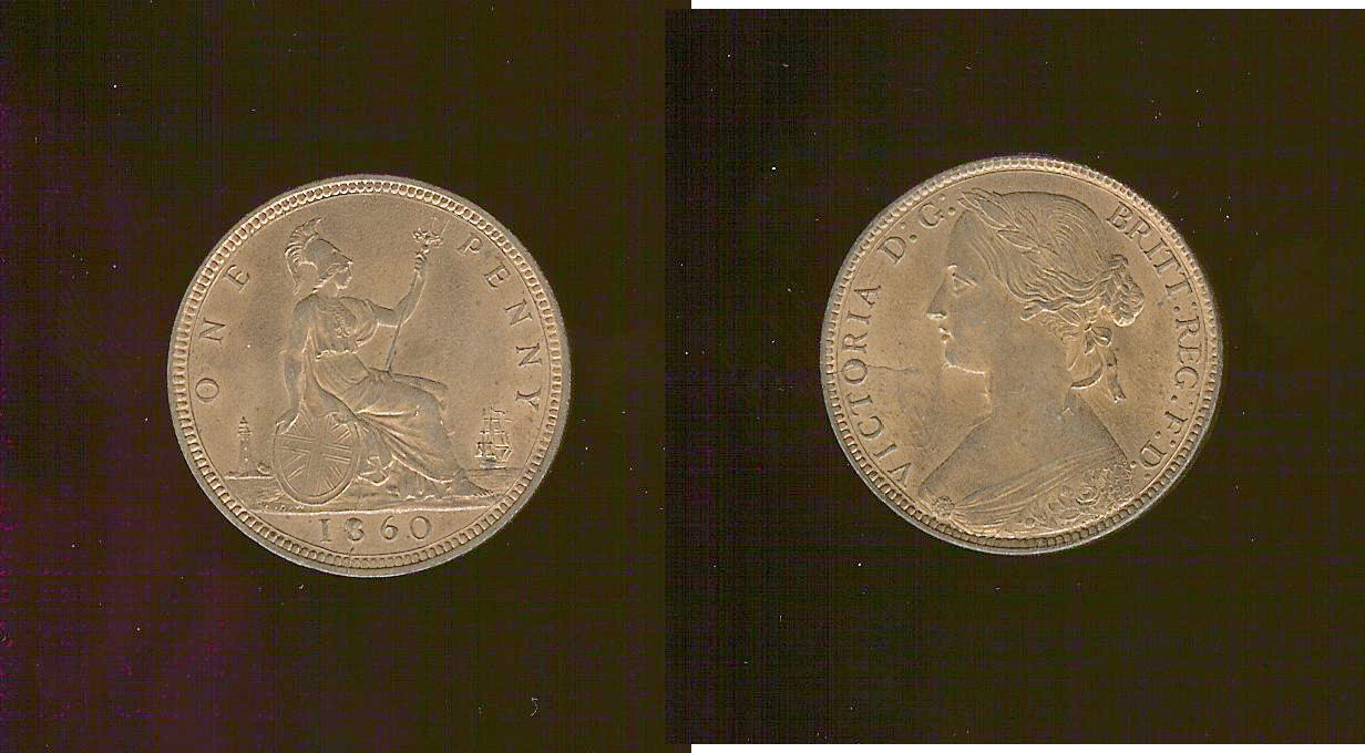 English penny 1860 Unc